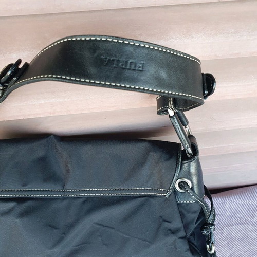 Furla shoulder bag used, black with defect