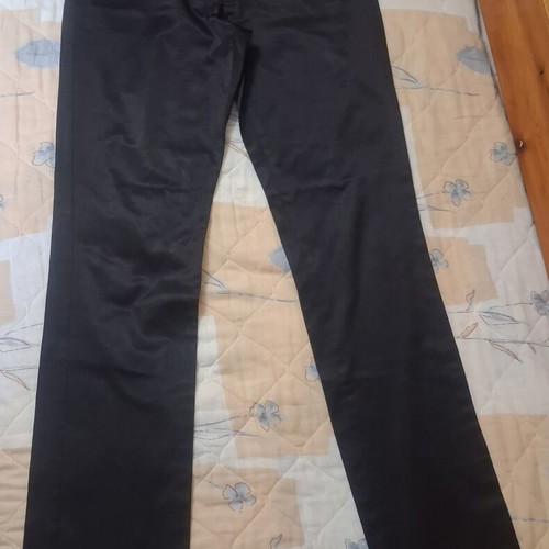 Zara black fabric pants satin sheen finish like new, size L