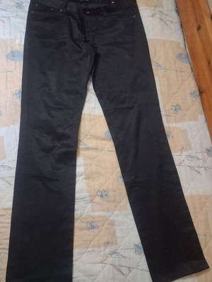 Zara μαύρο υφασμάτινο παντελόνι με σατινέ όψη σαν καινούργιο, μέγεθος L