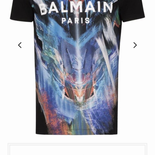 Balmain Printed Logo T-shirt like new, size L, black multicolor
