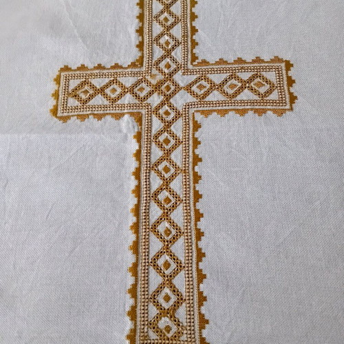 Cross embroidery new with karsaniki stitch on etamine fabric