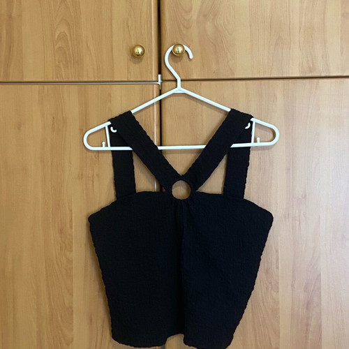 Mango black top new, size large, textured design