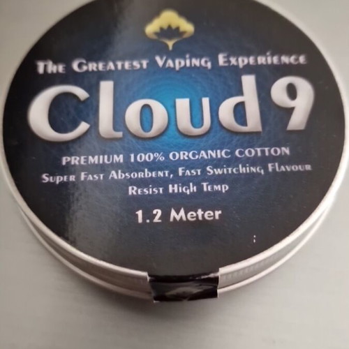 Cloud 9 Premium 100% Organic Vaping Cotton 1.2 Meter new