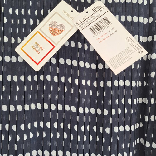 Orchestra Girls Dress Size 10 New Blue Pleated Polka Dot Formal