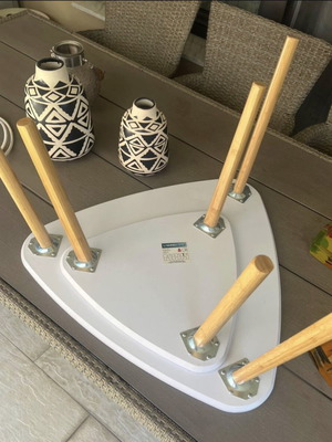 Oval wooden coffee tables set of 2 white like new