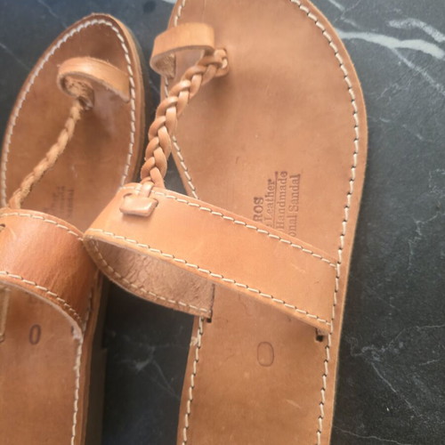 Kouros Leather handmade ancient Greek leather sandals with braid