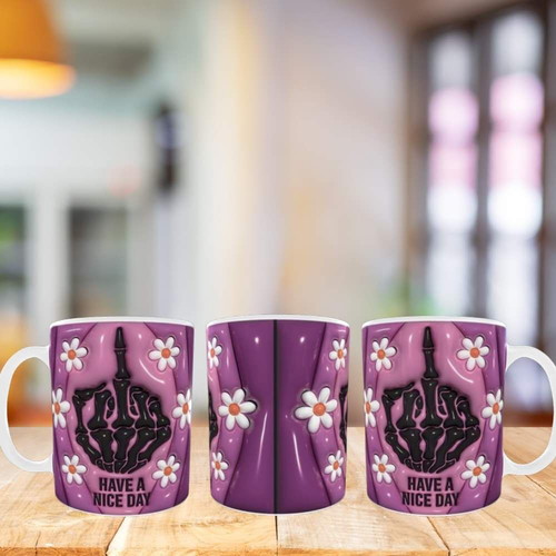 Ceramic white mug humorous 3d 11oz new