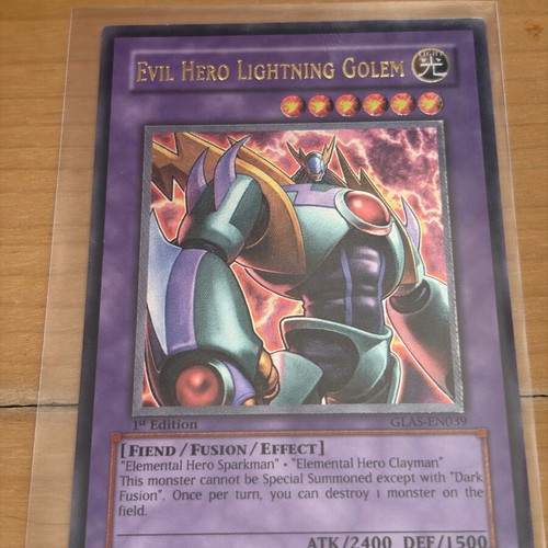 Evil HERO Lightning Golem Ultimate Rare 1st Edition like new