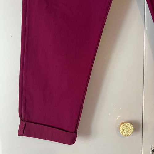 Dress2unDress women's elastic fabric jogger pants in magenta, new, plus size 3XL