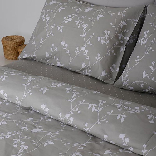 Sunshine Single Bed Sheet Set 165x270cm Cotton Feelings 924 Grey new