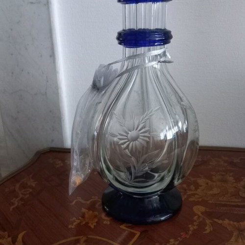 Crystal carafe for 4 different drinks like new, height 30cm