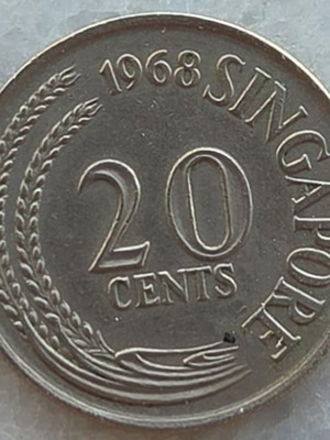 Singapore 20 Cents coin 1968 copper-nickel
