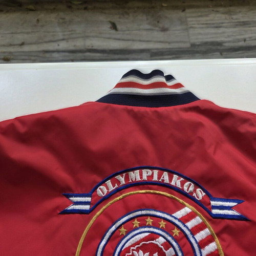 Olympiacos Bomber Flight Jacket used, red, authentic