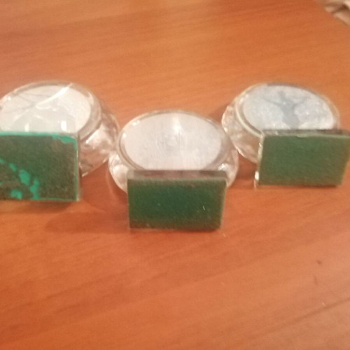Small religious desk icons: Virgin Mary, Jesus, Crucifixion