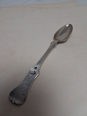 Ottoman Silver Teaspoon with Tughra used, late 19th to early 20th century