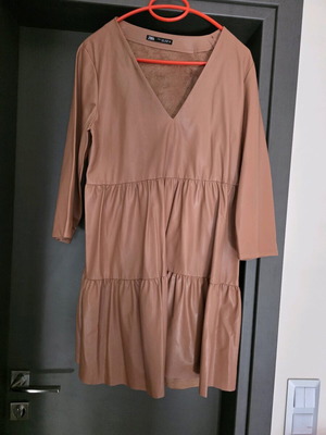 Zara leatherette dress like new, mini with suede lining