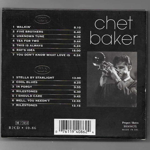 Chet Baker The Gold Collection CD used, jazz