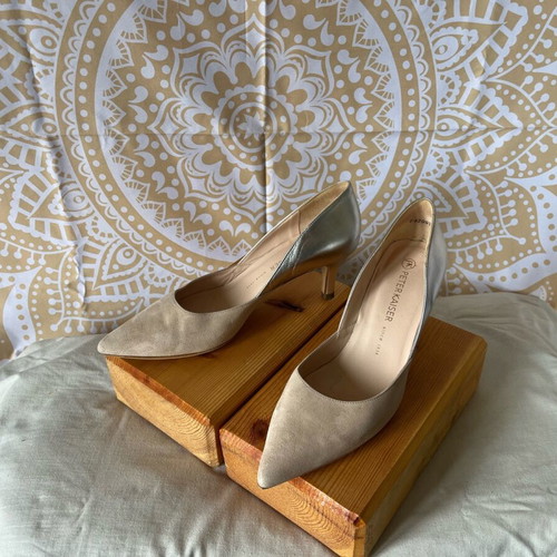 Peter Kaiser pumps used, beige silver, size 39