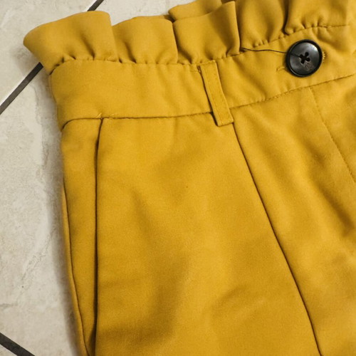 High-waist paperbag pants mustard ochre, like new, size S