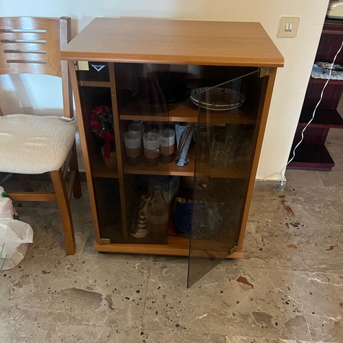 Wooden showcase used with glass doors