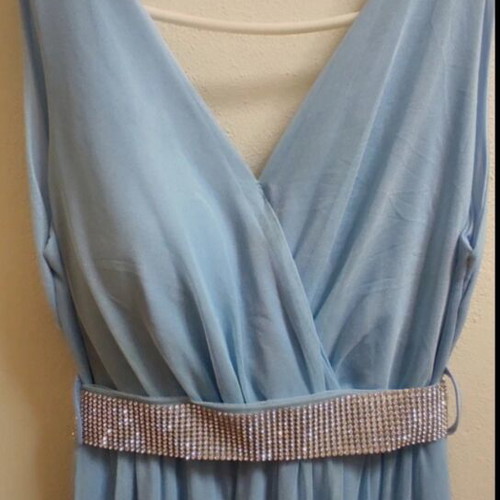 Maxi dress made of tulle with rhinestone belt, like new