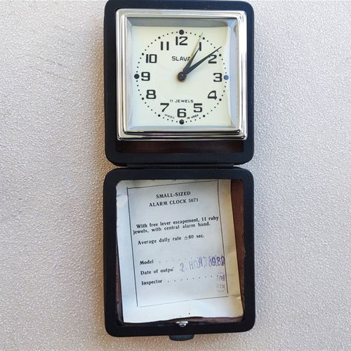 Vintage 3 Slava & Marathon USSR alarm clocks new with case