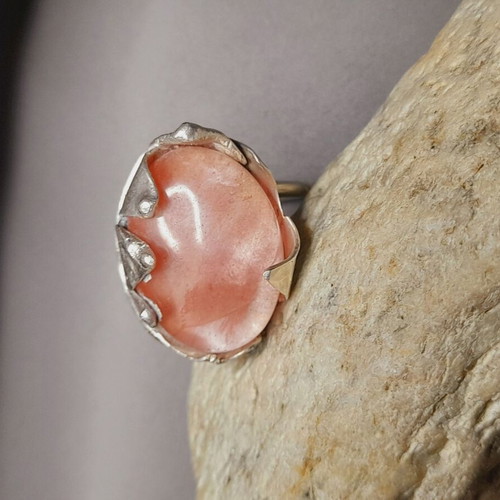 Handmade silver ring 925 with semi-precious stone adjustable