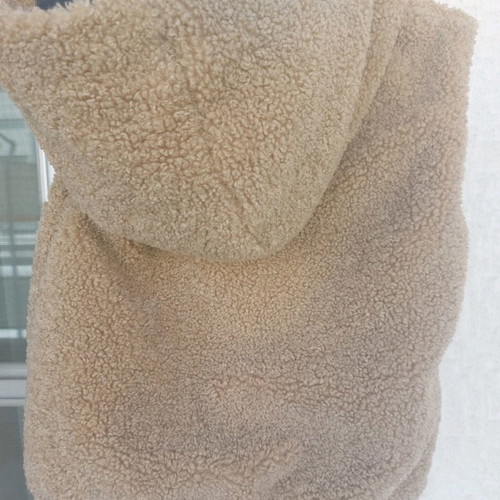 ZARA KIDS fur vest with hood girls new, beige 120cm 6-7 years