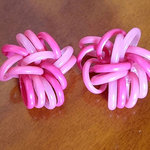 Vintage summer earrings pink fuchsia like new