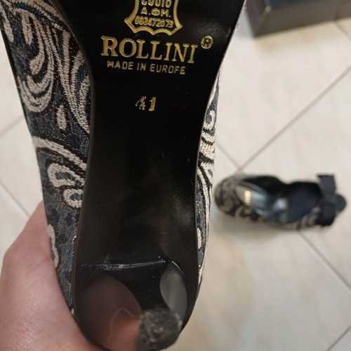 Rollini pumps like new, black and beige fabric, size 41