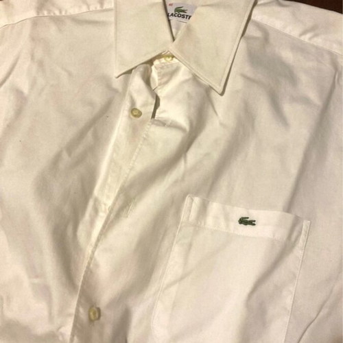 Lacoste white men's dress shirt used, size L/XL, cotton