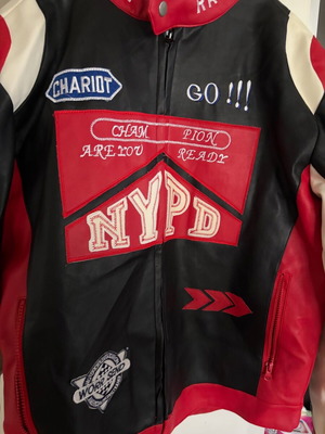 Men's jacket used, black and red, size XL