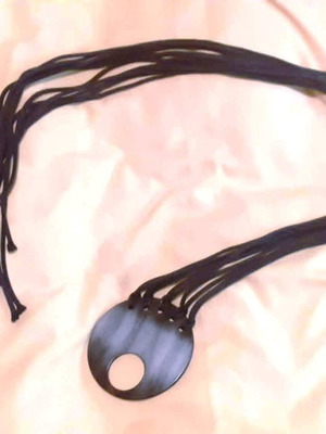 Γυναικεία boho ρυθμιζόμενη ζώνη και multi-strand κολιέ με οβάλ ξύλινο στοιχείο