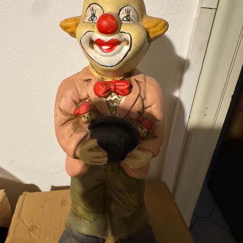 Retro ceramic clown coin bank used