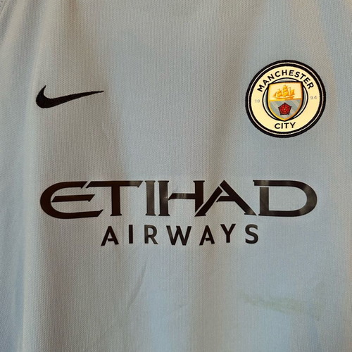 Gabriel Jesus Manchester City 2017/2018 home football jersey used, size YXL