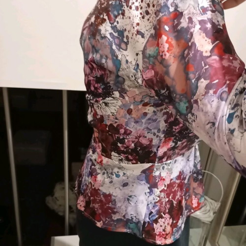 Floral women's blouse with zipper, like new, H&M, size L