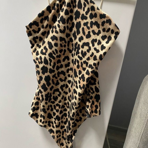 H&M Leopard Print Bodysuit Size XS used