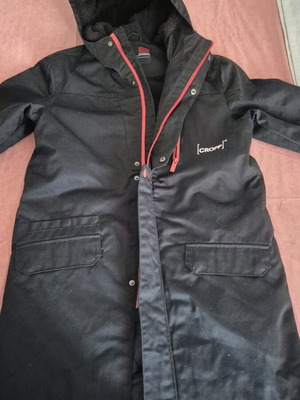Cropp long winter jacket with lining and integrated hood size S black new