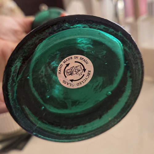 Evergreen Emerald Green 9" Bud Vase and Taper Candle Holder
