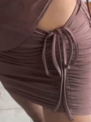 Bubblegun brown skirt with ruching, new with tags