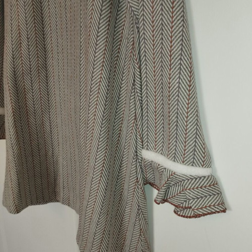 Dadati Grey striped midi dress new, size 10Y, with lining and sleeve design
