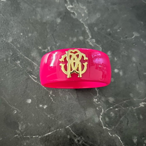 Roberto Cavalli bracelet limited edition fuchsia resin with gold logo
