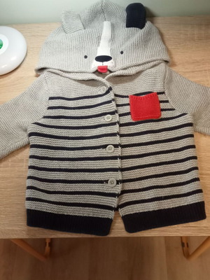 Ζακέτα πουλόβερ με κουμπιά και κουκούλα σκύλο GAP 12/18 μηνών σαν καινούργιο