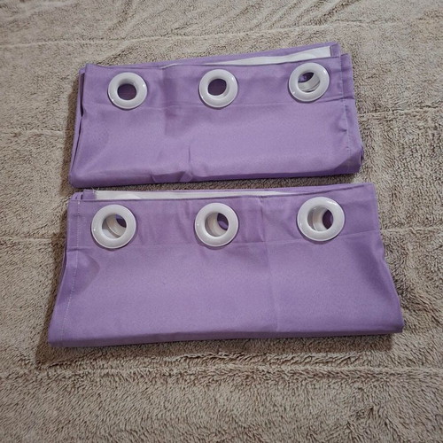 Purple curtains new, set of 2 with rings, polyester