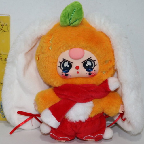 Baby three plush bunny keychain toy like new