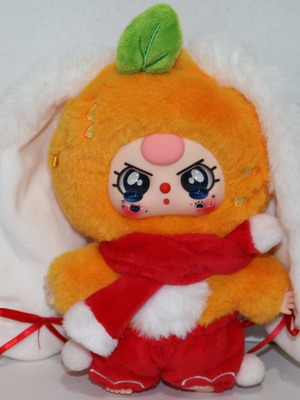 Baby three plush bunny keychain toy like new