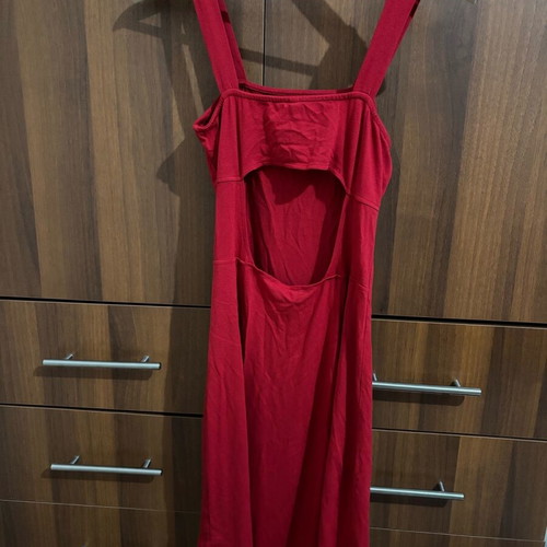 Stradivarius red dress with back opening new, size S