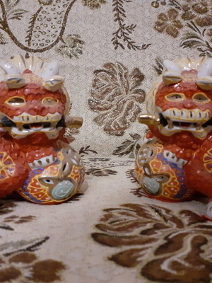 Chinese porcelain dragons used, set of 2