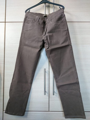 Men's trousers, in brown color, fabric, slim fit, size EU-42 / US-32