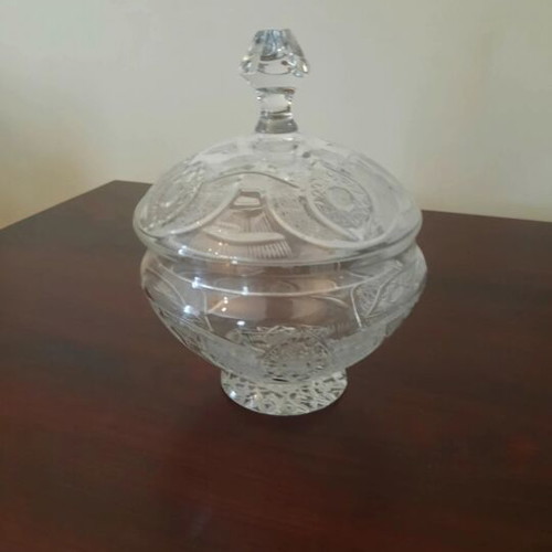 Vintage crystal fondue pot like new